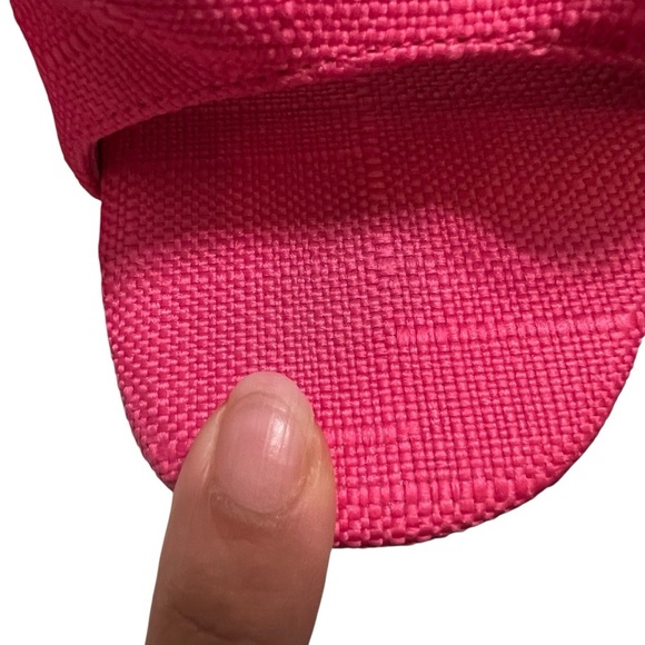 Larroudé Ivy Ruffle Flat Mule Pink Raffia Size 8 - Picture 6 of 12